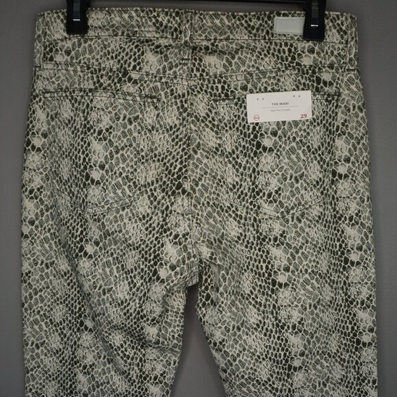 New AG Adriano Goldschmied The Mari High Rise Straight Snake Print Jeans size 29 - Picture 10 of 16